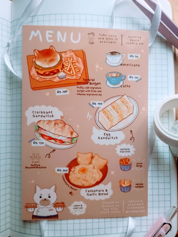 menu art print of fictional world of fluff state 