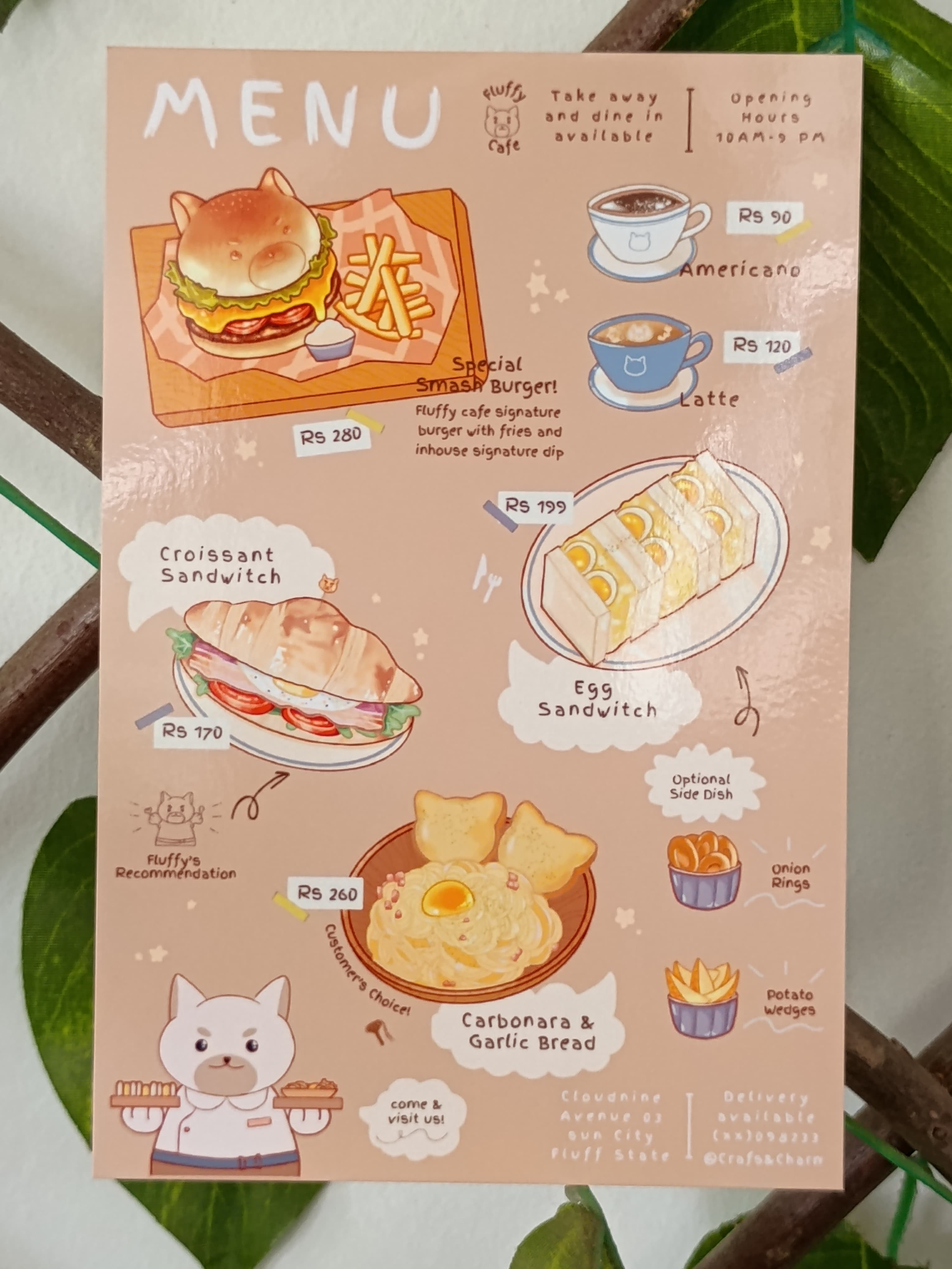 Fluffy Cafe Art Print