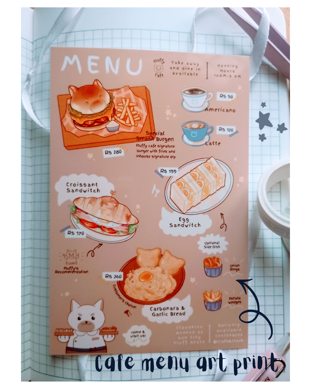 Fluffy Cafe Art Print